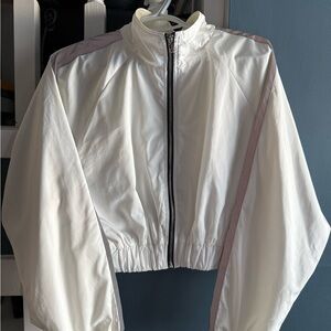 Fashion Nova White Athletic Windbreaker